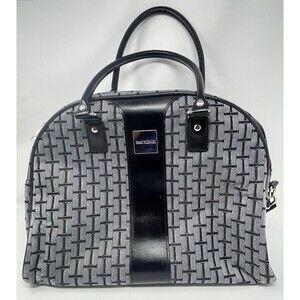 Isaac Mizrahi Black & Gray Weekender Carry On/Over Luggage Handle Shoulder Strap